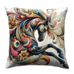Floral Abstract tiger colorful throw pillow (2)