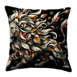 Floral Abstract tiger colorful throw pillow (2)