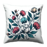 Flower colorful line trow pillow (1)
