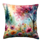 Flowers and trees rain pillow (2)