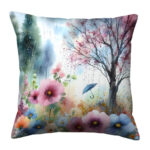 Flowers and trees rain pillow (2)