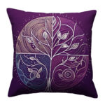 Four seasons tree colorful throw pillow (1)