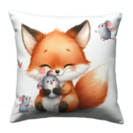 Fox And Mouse Cute Pillow