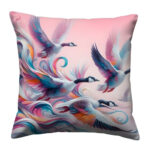 Geese colorful throw pillow (1)