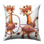 Giraffe playing colorful throw pillow (1)