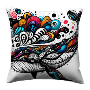 Huge Whale Colourful Pillow