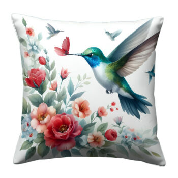 Hummingbird Flying Around Pillow