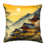 Japan traditional sumie colorful pillow (1)