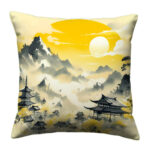 Japan traditional sumie colorful pillow (1)