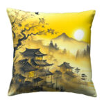 Japan traditional sumie colorful pillow (1)