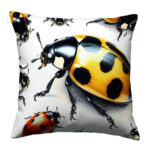 Ladybird beetle colorful throw pillow (1)