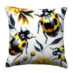 Ladybird beetle colorful throw pillow (1)