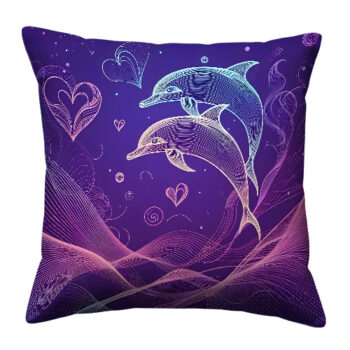 Love Dolphins Colorful Pillow