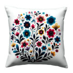 Multi colored flowers colorful throw pillow (3)
