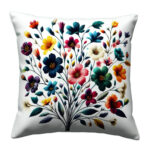 Multi colored flowers colorful throw pillow (3)