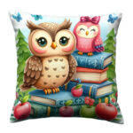 Owl bird colorful throw pillow (2)