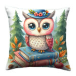 Owl bird colorful throw pillow (2)