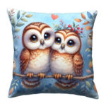 Owls in love colorful throw pillow (4)