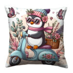 Penguin with sunglasses riding pillow (1)