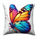 Realistic monarch butterfly colorful throw pillow (3)