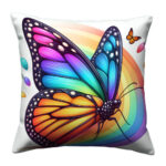 Realistic monarch butterfly colorful throw pillow (3)