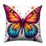 Realistic monarch butterfly colorful throw pillow (3)