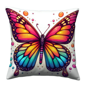 Realistic Monarch Butterfly Colorful Throw Pillow