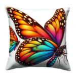 Realistic monarch butterfly colorful throw pillow (3)