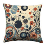 Retro pattern with circles colorful throw pillow (4)