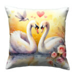 Romantic swan colorful throw pillow (2)