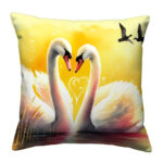 Romantic swan colorful throw pillow (2)