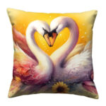 Romantic swan colorful throw pillow (2)