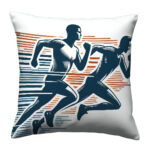 Running athletes colorful throw pillow (6)