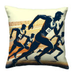 Running athletes colorful throw pillow (6)