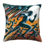 Running athletes colorful throw pillow (6)