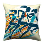Running athletes colorful throw pillow (6)