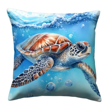 Sea Turtle Floats Pillow