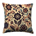 Seamless retro floral colorful throw pillow (4)