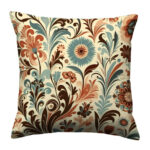 Seamless retro floral colorful throw pillow (4)