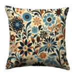 Seamless retro floral colorful throw pillow (4)