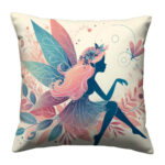 Sitting fairy colorful throw pillow (1)