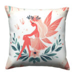 Sitting fairy colorful throw pillow (1)