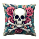 Skull With Crossed Bones colorful throw pillow (4)