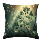 Small green oak tree colorful throw pillow (2)