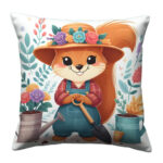Smiling cartoon Squirrel colorful throw pillow (4)