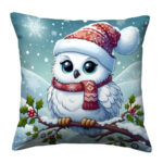 Snowy owl colorful throw pillow (4)