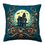 Spooky haunted colorful throw pillow (6)