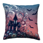 Spooky haunted colorful throw pillow (6)