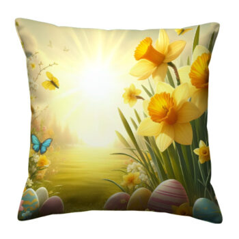 Spring Easter Colorful Throw Pillow