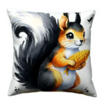 Squirrel colorful throw pillow (4)